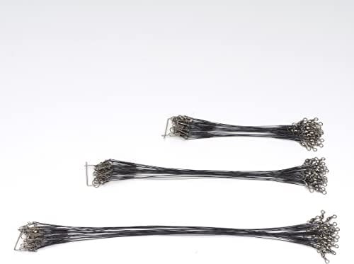 MIZAZBOX 18/23/28cm 26lb Lure Coated Trace Fish Wire Spinner Pike Sea Fishing 7/9/11in Pack of 72