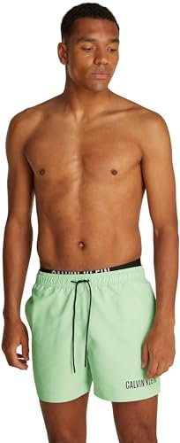 Calvin Klein Short de Bain Homme Medium Double Mi-Long, Vert (Pastel Green), M