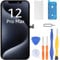 LL TRADER Screen Replacement for iPhone 12 Pro Max 6.7 LCD Retina FHD Display COF Touch Screen Digitiser with Repair Tool Kits, Waterproof Tape and Screen Protoctor (Truetone programable)