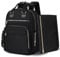 MISS FONG Wickeltasche Wickelrucksack Rucksack,Groß babytasche mit 17 Wickeltasche Organizer, Wickelunterlage, Kinderwagen Haken für mama,Schwarz