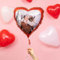 Wanapix | Herzballon Bedrucken | Folienballon mit Foto und Text | Luftballons Valentinstag Deko | Helium Ballons | 49 cm | Rot
