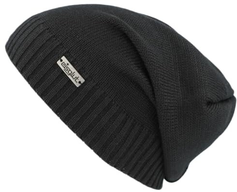 Eisglut Unisex Rocketo Cotton Strickmütze/Made IN Germany, schwarz, One Size