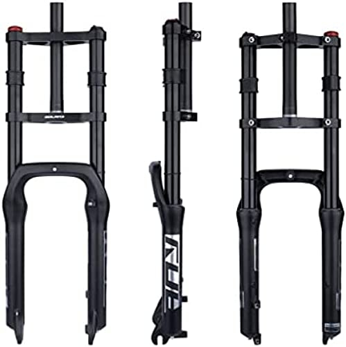Forcella Ammortizzata per Bici, Forcella Fat Air da 20 Pollici, Pneumatico 4.0, Corsa 140 mm, canotto da 1-1/8 Pollici, Forcella allargata 135 mm, Doppia Spalla, Ammortizzante, Forcella Ante