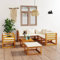 WRJENFSC Gartentisch und Stühle Set Veranda-Möbel-Sets Outdoor-Möbel 8-TLG. Garten-Lounge-Set mit Auflagen Creme Massivholz Akazie Geeignet für Garten, Hinterhof, Rasen, am Pool