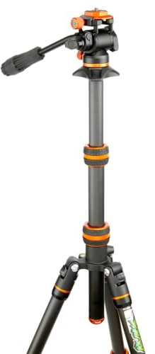 3 Legged Thing Brian Video Carbon Fibre Lightweight Compact Tripod Kit -Lava - Black/Orange (BRIANVIDEOLAVA2.0)