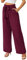 Actcat Damen Hose mit weitem Bein, leicht und elegant, elastischer Bund, Sommerhose mit Taschen, für legere Arbeit geeignet Sommer Hosen Frauen Damenhose mit Gummizug,Weinrot,M