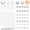 WillTen Fake Augenbrauenring Fake Lip Labret Studs Ersatz Kugeln Spike mit 200pcs Aufkleber Non-Piercing Körperschmuck Fake Skin Piercing