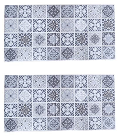 Plawee 2X per Pavimenti Antiscivolo Resistenti all'Usura Piastrelle di Simulazione Impermeabili Incollare Soggiorno Adesivo per Pavimento del Bagno 120X60cm