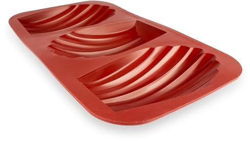 Maé - Moule Madeleine Géante 3 Alvéoles - Silicone Alimentaire Premium Anti-Adhérent - Souple, Démoulage Facile et Net - Résistant T° -45°C / +280°C - 430 ml
