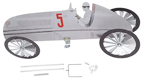 Aladeno Garden Racer Windmühle aus Edelstahl, verhindert Alterung, Windspiel, attraktive Auto-Windmühle aus Metall für Gärten im Freien, Terrassen, Hof, Terrasse, Rasen, Veranden