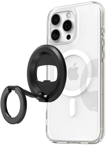 Spigen O-Mag Ring Magnetic Phone Holder with Adjustable Kickstand, Designed for MagSafe, Compatible with iPhone 16 15 14 13 12 Series and MagSafe Cases for Samsung S25 Ultra Plus 16e