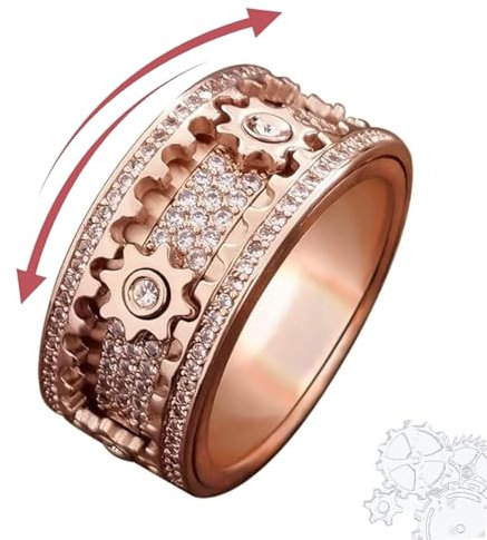 AMZCOM Spinner Ringe für Damen Herren, Zappelband Fingerring Anti stress Ring Drehbar Anti-angst Ring Fidget Toy für Meditation Stressabbau mit Geschenkebox