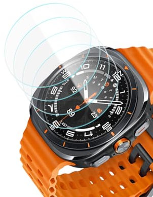 Yaekea 4 Piezas 47mm Protector Pantalla para Samsung Galaxy Watch Ultra/6 Classic Resistente a arañazos Vidrio Templado Protector pare Galaxy Watch 7 Ultra 47mm/Watch 6 Classic 47mm HD Protector Reloj