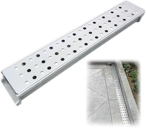 Kanduo entwässerungsgitter Entwässerungsrinnen mit Metallgittern, Regenwasserfilter for die Entwässerung von Terrassenrinnen im Freien, Dachrinnen-Abdeckungssätze aus Edelstahl Gartengrill
