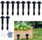 Lot de 10 piquets de traverse de chemin de fer robustes galvanisés à bord droit en bois pour jardin, parterre surélevé, allée, bordure de chemin de fer