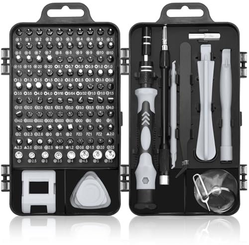 LUOJINYI Juego de mini destornilladores de precisión 115 en 1, juego de herramientas de reparación de teléfonos móviles con 98 puntas, juego de destornilladores de precisión para iPhone, portátil, PC,