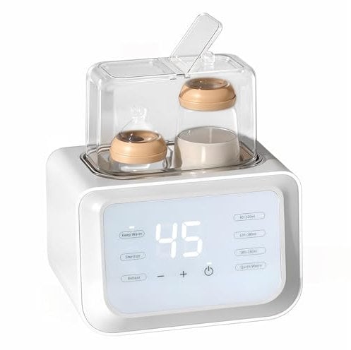 Mapille Scaldabiberon e Sterilizzatore Multifunzione 8-in-1, Biberon sterilizzatore Senza BPA, Riscaldamento Rapido, Scongelare, Scalda per Latte Materno, Scaldabaschette per Bambini con Display LCD