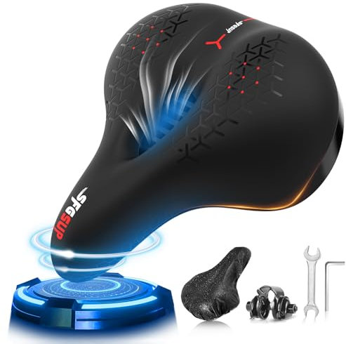 SFGSUP Fahrradsattel Herren/Damen - Memory Foam, Ergonomisch, Stoßdämpfend - Weich Bequemer Atmungsaktiver Fahrrad Sattel mit Wasserfestem Überzug - Fahrradsitz für E-Bike, MTB, Rennrad, Cityrad