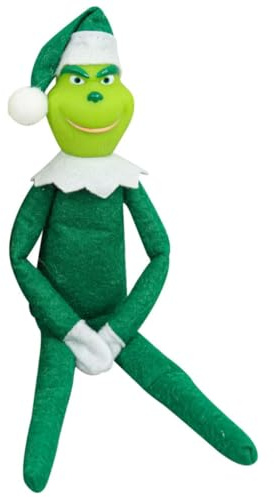 ENIXWH Plüschtier Grinch Weihnachten Hunde Plüsch Puppe Stuffed Toy Wurfkissen Stofftier Geschenke für Kinder Mädchen Jungen (Grün)