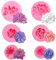 HELION 6PCS Flower Silicone Molds for Baking, 3D Rose & Ranunculus Fondant Moulds for Chocolate Cake, Candle Wax Soap Making, Reusable Candy Decorations