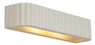 Qazqa Skandinavisch Wandleuchte, Wandlampe - Plaster - Beige, max. 10W, Geeignet für LED, 2-flammig, 36cm, Ideal als Flur und Wohnzimmerlampe
