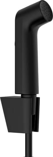 hansgrohe Douchette bidette S avec 1 type de jet économie d'eau (EcoSmart), incl. support et tuyau de douche 1,25 m, sans clapet anti-retour, Noir mat, 29238670