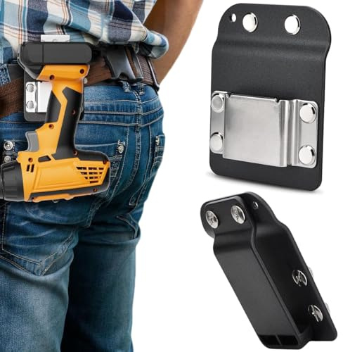 Clip-on Werkzeug Gürtelclip, Bohrwerkzeugholster für Werkzeuggürtel, Flacher Gürtelclip für -Bohrmaschinen, Bohrer-Gürtelhalter Bohrwerkzeugholster, 304 Edelstahl für Akkubohrer, Schlagschrauber, Nagl