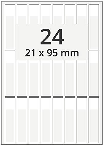 Labelident Kabeletiketten transparent mit weißem Schriftfeld, selbstlaminierend, 21 x 95 mm, für Kabel-Ø 8,0-22,3 mm, 240 Kabelmarkierer auf 10 DIN A4 Bögen, stark klebend