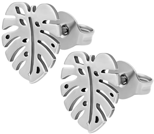 Wildcat Ohrstecker - Monstera Earstuds Pair - Silber