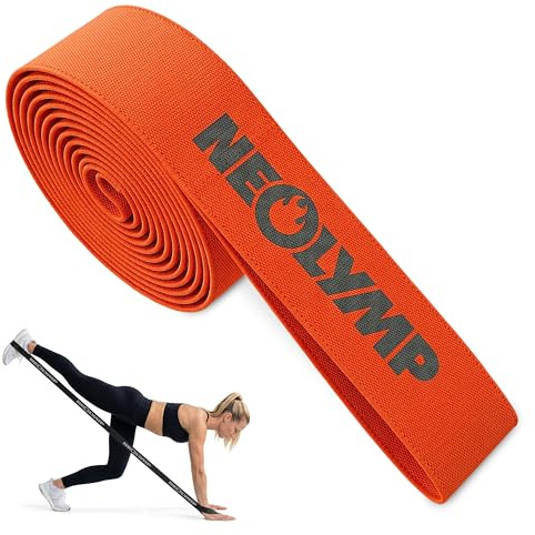 NEOLYMP Fitnessband mit Schlaufen – Premium Fitnessbänder Stoff für Krafttraining zuhause – Widerstandsbänder Krafttraining mit Griff & Level System – Resistance Bands Gymnastikband waschbar