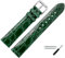 MARBURGER Uhrenarmband 20mm Leder Gruen Silber Kroko Prägung - Montage Set 8342061000120