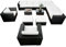 XINRO erweiterbares 41tlg. XXXL Lounge Set Polyrattan - schwarz - Sitzgruppe Garnitur Gartenmöbel Lounge Möbel Set - inkl. Lounge Ecke + Sessel + Hocker + Tisch + Kissen