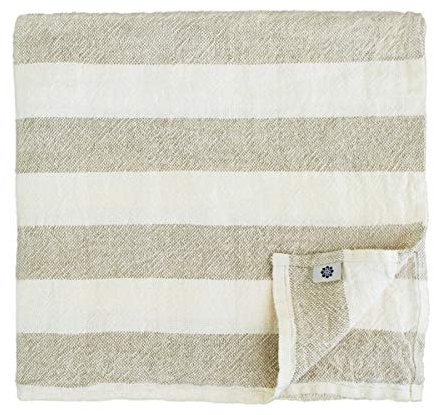 Linen & Cotton Luxus Super Weich Waffel Tuch Saunatuch Strandtuch, Handtücher/Badetücher/Duschtücher/Gästehandtücher Marcus, 100% Leinen - 100 x 140cm (Weiß/Weiss/Beige/Natur)