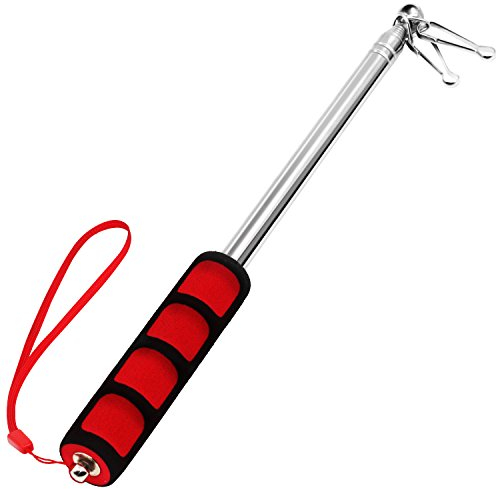 Anley Asta portabandiera telescopiche Portatili da 5 Piedi (150 cm), Staffa Portatile con Clip - Acciaio Inossidabile allungabile con Impugnatura Antiscivolo - Asta portabandiera Pieghevole