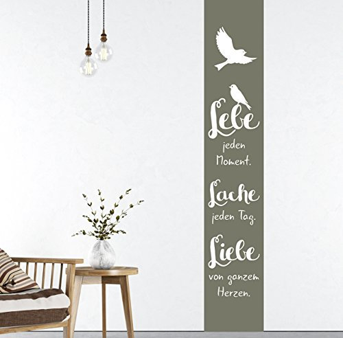 tjapalo® mgr-pkm140Wandtattoo Wandtatoo Wohnzimmer Wandsticker Wandbanner lebe lache liebe (Höhe 100 x Breite 23 cm)