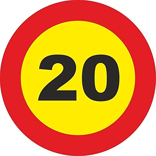 Normaluz V10020 – Segnale stradale rotondo, velocità massima: 20 metri, in metallo termolaccato, 50 cm, con CTE, RIPCI