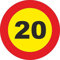 normaluz v10020 – Signal routière ronde vitesse maximum 20 métallique termolacada 50 cm