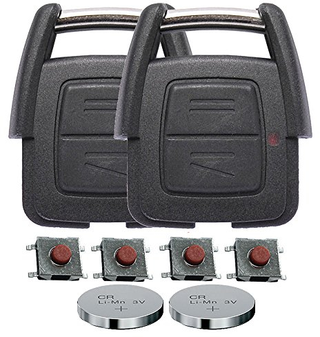 Repair Reparatur Satz Gehäuse Funkschlüssel Fernbedienung Autoschlüssel 2X 2 Tasten Gehäuse 4X Mikrotaster 2X CR2032 Batterie kompatibel mit Opel