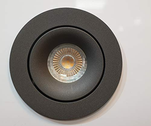 UKEW Round Adjustable Recessed Ceiling Lights - Pack of 4 GU10 LED Compatible Spotlight Large Tilt Dimmable Downlight for Lounge Dining Rooms (Matt Grey)