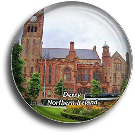 Fridge Magnet UK Northern Ireland Derry Guildhall Glass Magnets for Refrigerator Souvenirs Cute Crystal Magnet Decor for Whiteboard Office Home Gift
