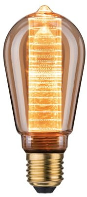 Paulmann 28830 LED Lampe InnerGlow Innenkolben mit Ringmuster 120lm 3,6 Watt dimmbar Beleuchtung Gold Vintage Glas 1800 K E27 Leuchtmittel