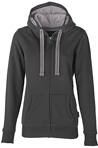 HRM Damen Hooded Jacket I Premium Kapuzenjacke Damen mit Kontrast-Innenfutter I Basic Hoodie mit Reißverschluss I Zip Hoodie I Hochwertige & nachhaltige Damen-Oberteile