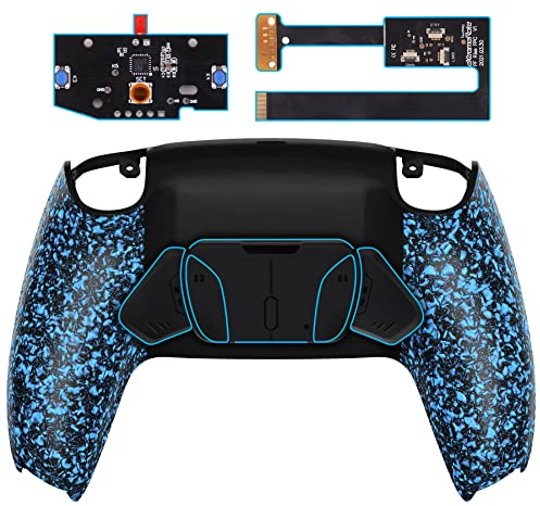 eXtremeRate RISE4 Remap Kit Programmable pour ps5 Manette BDM-010&020, Coque Arrière Redessinée avec 4 Palette pour ps5 Manette, Carte améliorée, Bleu Texturé
