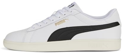 Puma Smash 3.0 L Unisex Sneaker , Puma White Puma Black Puma Gold Frosted Ivory, 41 EU
