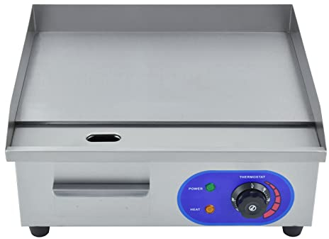 TAIMIKO Plancha Elettrica professionale 220-240V - Piastra scaldavivande in acciaio inox, superficie grill, Commerciale, piastra termostato temperatura 50-300°C