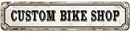 Bike Shop Street Custom Signs Outdoor Metal Bike Shop Metal Sign Bike Shop Metal Tin Sign Bike Shop Owner Gift Wall Art Vintage Rustic Metal Wall Sign For Bedroom Kitchen Cafe Bar Office Garage