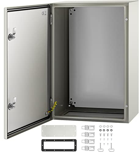 VEVOR NEMA-Stahlgehäuse, 60 x 40 x 25 cm, NEMA 4X-Stahl-Schaltkasten, IP66 wasser- und staubdicht, elektrischer Anschlusskasten für den Außen-/Innenbereich, mit Montageplatte