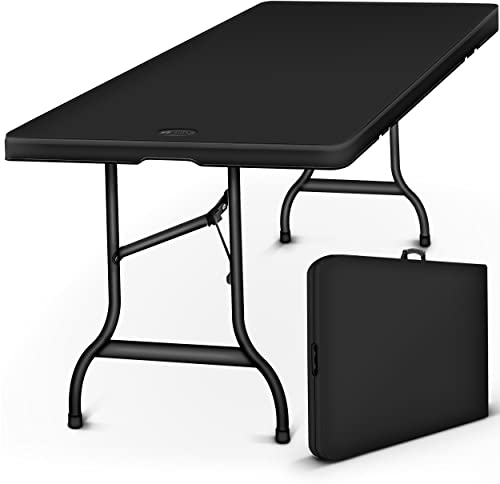 tillvex Gartentisch klappbar Kunststoff 180x75cm | Buffettisch mit Tragegriff | Klapptisch für Garten Terrasse und Balkon | Campingtisch 6 Personen
