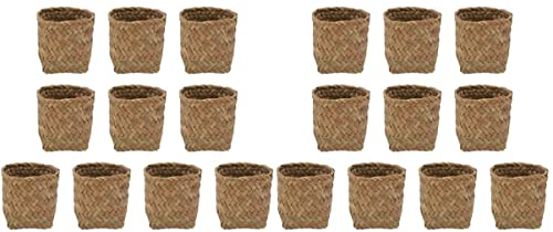 Cabilock 20 Piezas De Decoración De Chocolate Tejidas para Manualidades De Cumpleaños Cestas De Golosinas Contenedor De Joyería Dulce Macetas Pequeñas De Mimbre para Fiestas Suministros De