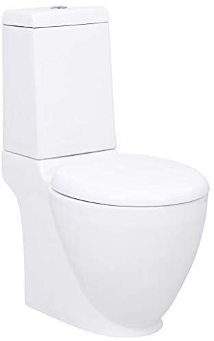 ECLAY WC-Keramik-Toilette, Badezimmer, rund, Wasserfluss, Weiß, Sanitär-Armaturen, Toiletten und Bidets